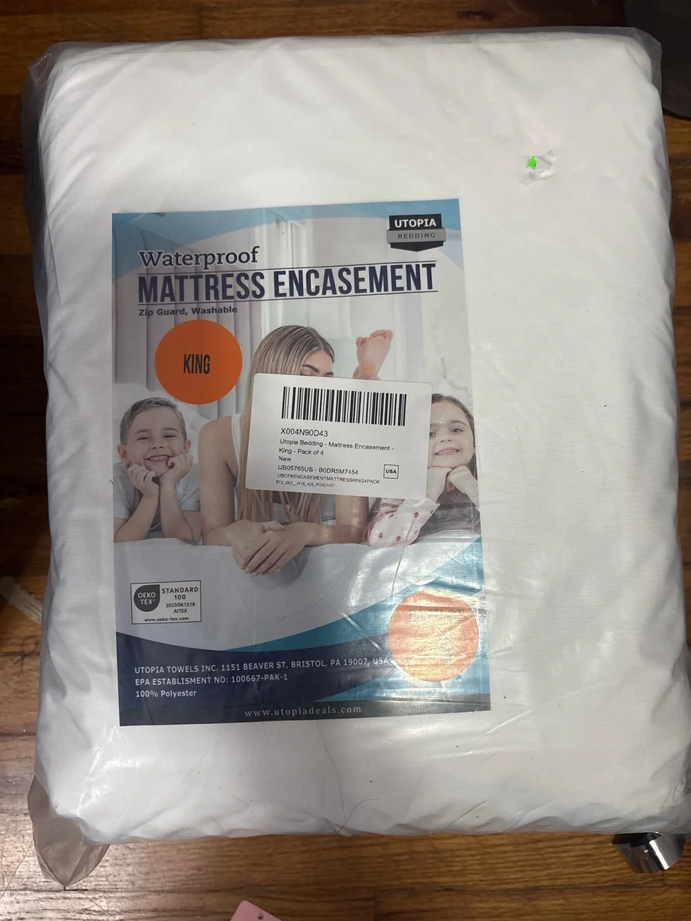 4 pack White Waterproof Zippered Mattress Encasement